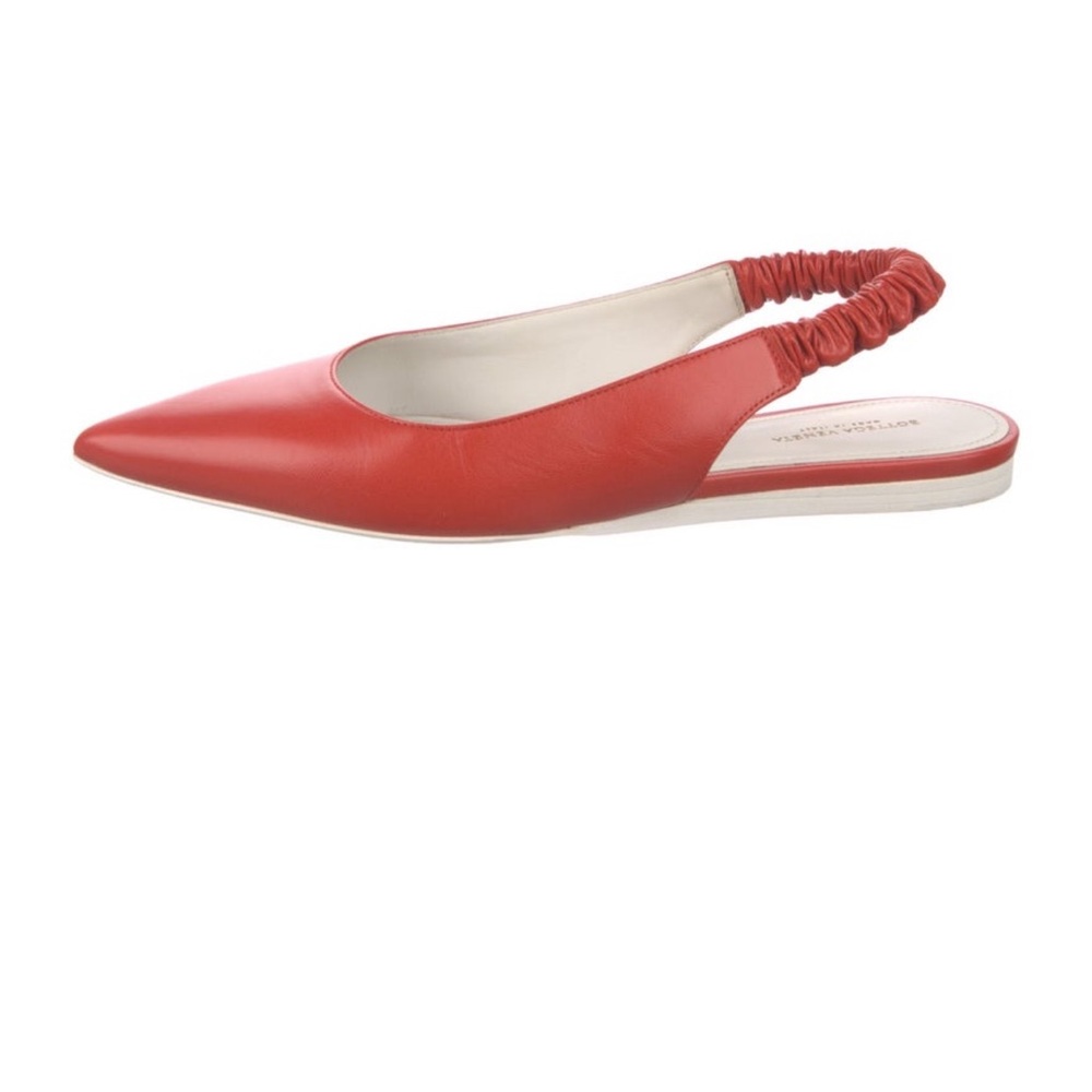Bottega Veneta Orange Leather Slingback Flats